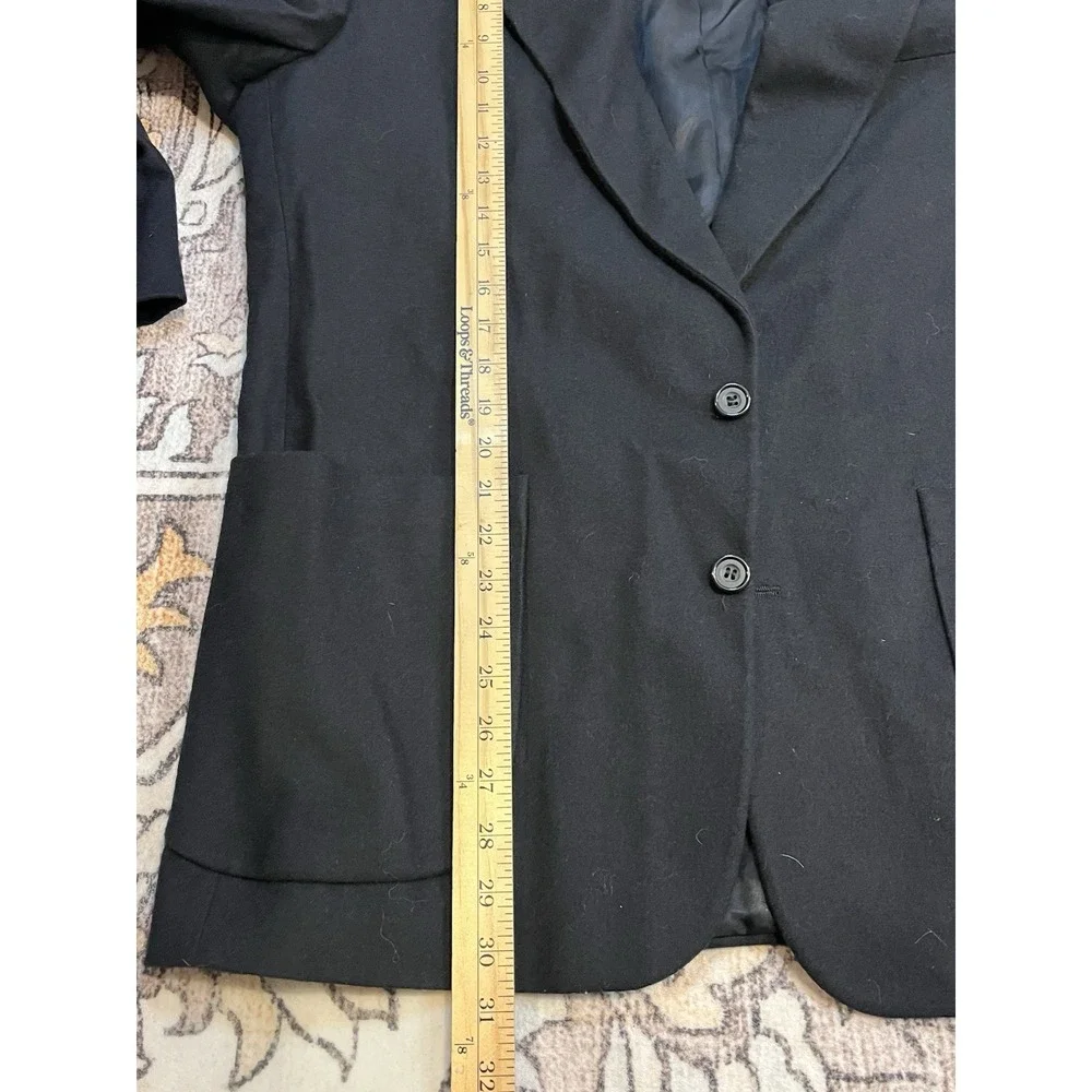 Oscar‎ De La Renta Blazer Men's Size 42R Cashmere Blend Black Single Breasted